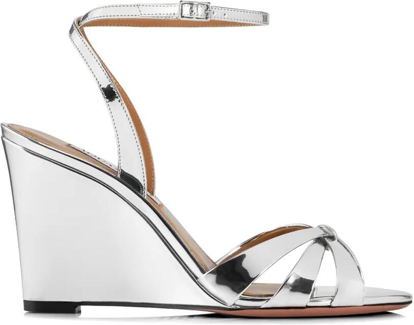 Aquazzura Tati sandalen met sleehak Zilver