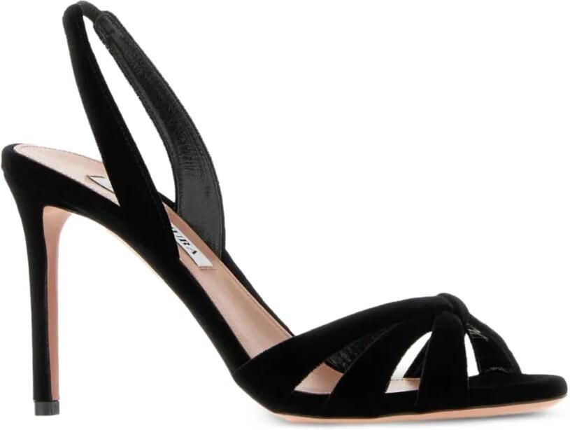 Aquazzura Tati velvet sandals Zwart