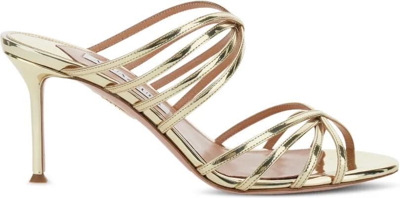 Aquazzura Tell Me 75 mm sandalen met hak Goud