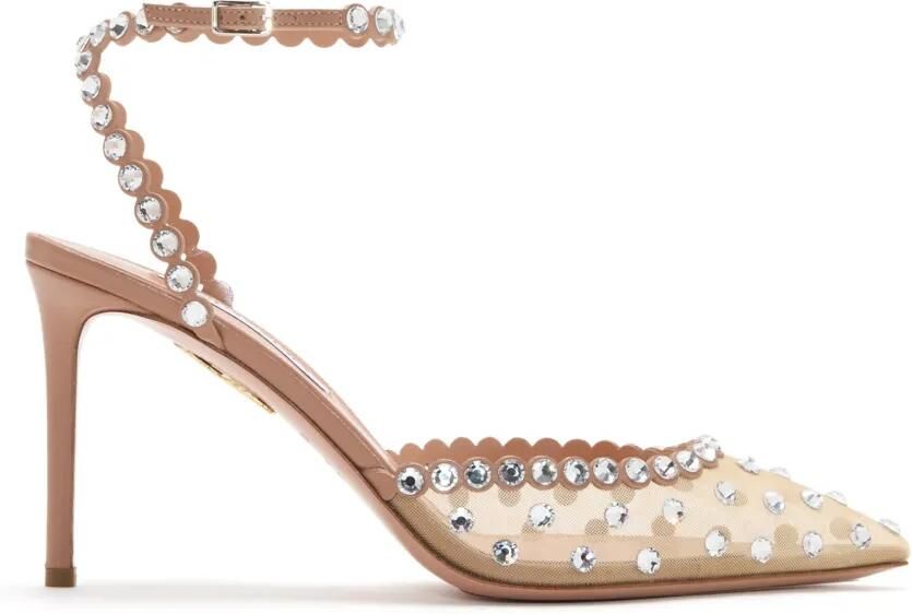 Aquazzura Tequila pumps verfraaid met kristallen Beige