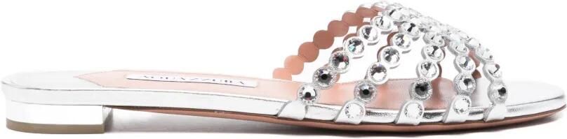 Aquazzura Tequila verfraaide sandalen Zilver