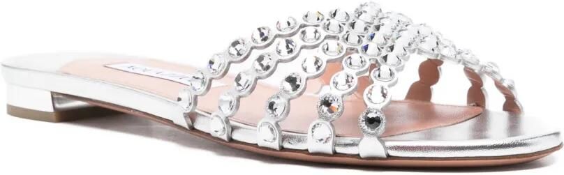 Aquazzura Tequila verfraaide sandalen Zilver - Foto 5
