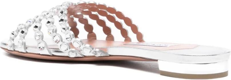 Aquazzura Tequila verfraaide sandalen Zilver - Foto 4