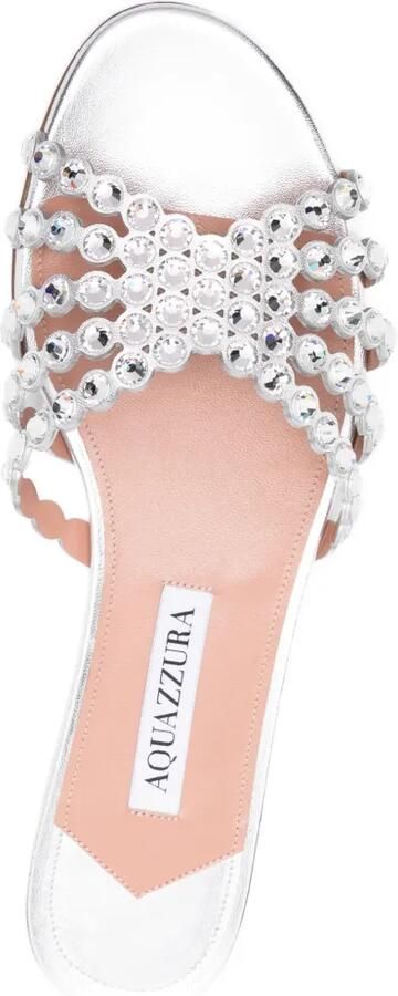 Aquazzura Tequila verfraaide sandalen Zilver - Foto 3