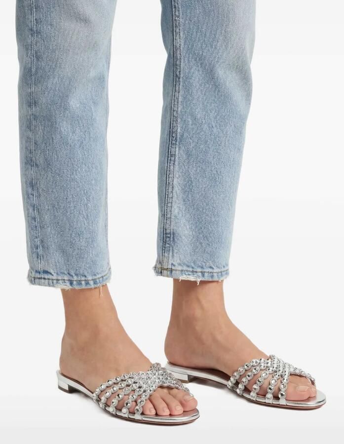 Aquazzura Tequila verfraaide sandalen Zilver - Foto 2
