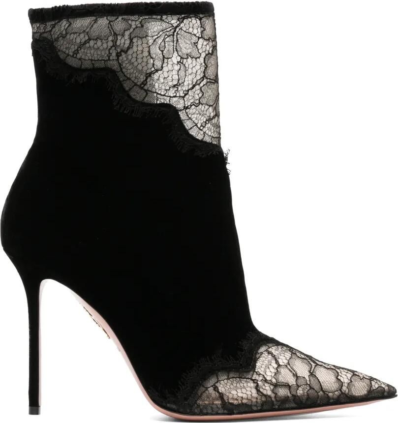 Aquazzura velvet Meadow booties 105 Zwart - Foto 2