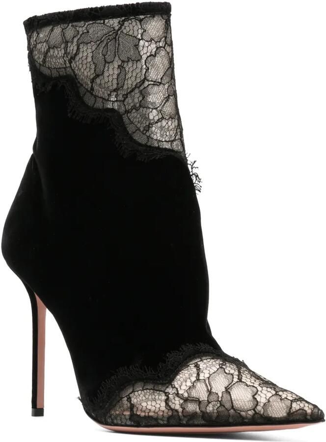 Aquazzura velvet Meadow booties 105 Zwart - Foto 3