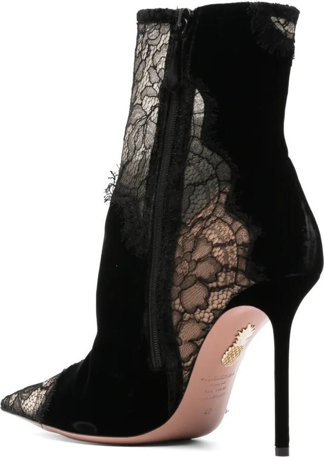 Aquazzura velvet Meadow booties 105 Zwart - Foto 4
