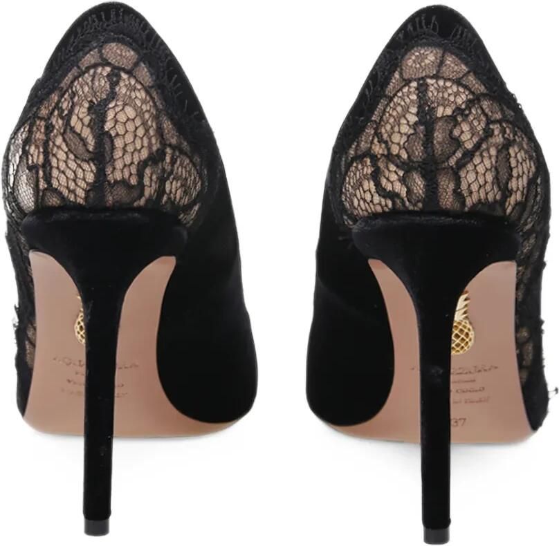 Aquazzura velvet meadow pumps 105 Zwart - Foto 3