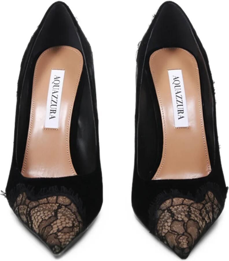 Aquazzura velvet meadow pumps 105 Zwart - Foto 2