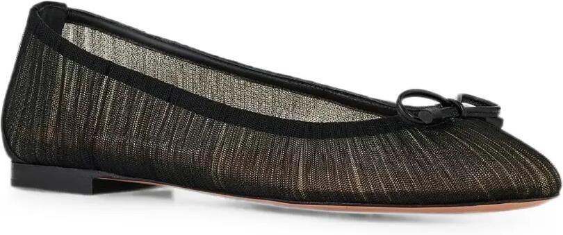 Aquazzura Voile ballerina's met strikdetail Zwart