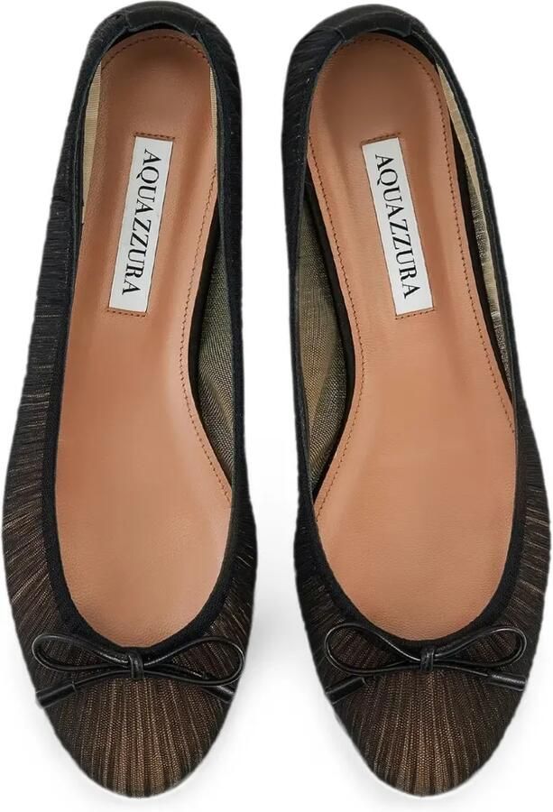Aquazzura Voile ballerina's met strikdetail Zwart - Foto 3