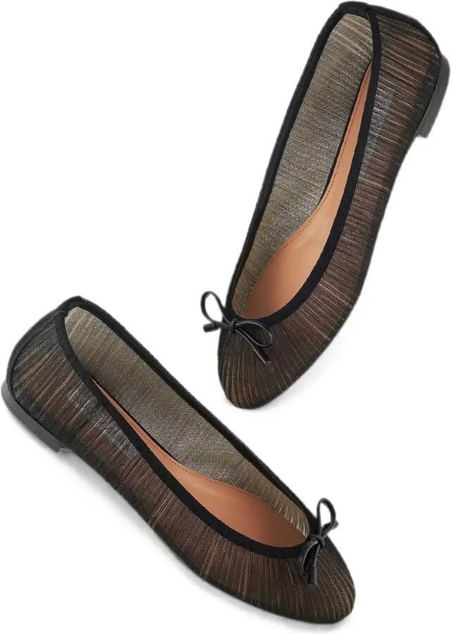 Aquazzura Voile ballerina's met strikdetail Zwart - Foto 2