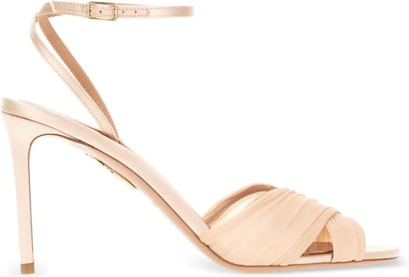 Aquazzura Voile sandalen met ruches Beige