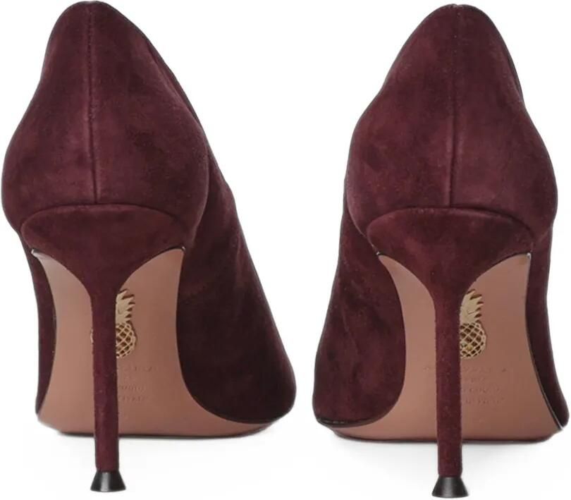 Aquazzura Voltaire suède pumps met puntige neus Paars