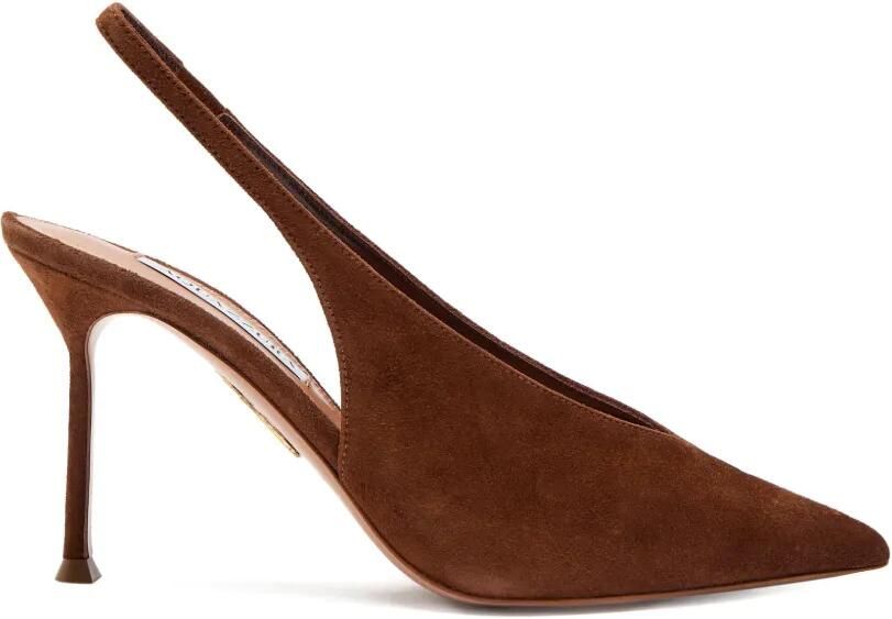 Aquazzura Voltaire slingback pumps met puntige neus Bruin