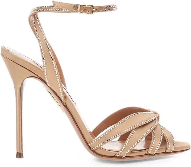 Aquazzura Wikkel sandalen verfraaid met kristallen Beige