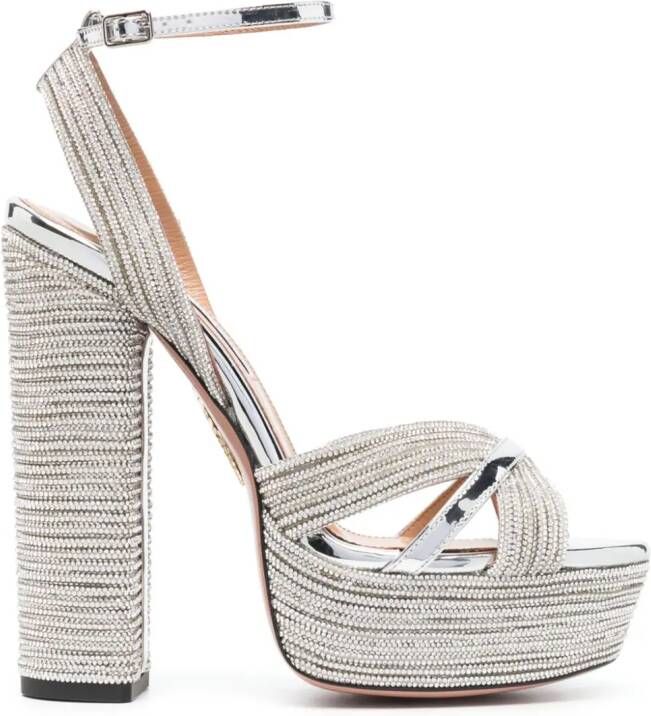 Aquazzura Ari sandalen met plateauzool Zilver