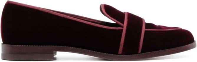 Aquazzura Astria loafers met fluwelen-effect Rood