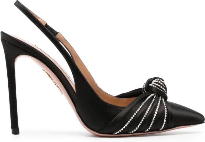 Aquazzura Atelier pumps met satijnen afwerking Zwart