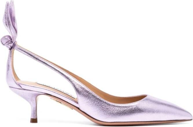 Aquazzura Bow Tie 50mm metallic pumps Paars