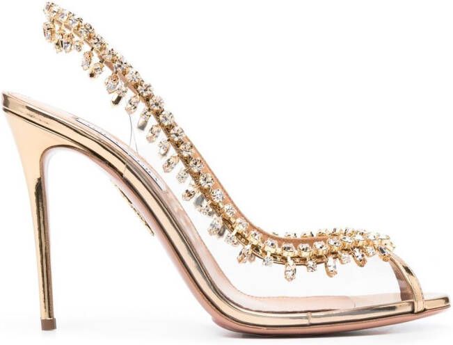 Aquazzura 115 mm Temptation sandalen Goud
