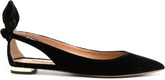 Aquazzura Bow Tie ballerina's Zwart