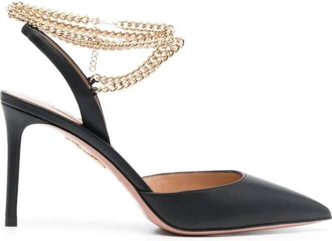 Aquazzura Flash leren pumps Zwart