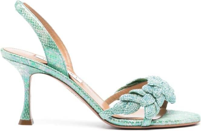 Aquazzura Galactic Flower sandalen Groen