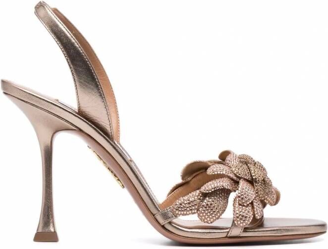 Aquazzura Galactic leren sandalen Bruin