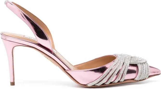 Aquazzura Gatsby Sling leren pumps Roze