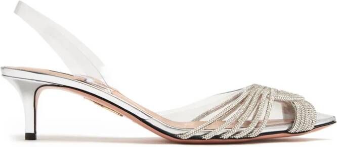 Aquazzura 50 mm Gatsby pumps Zilver