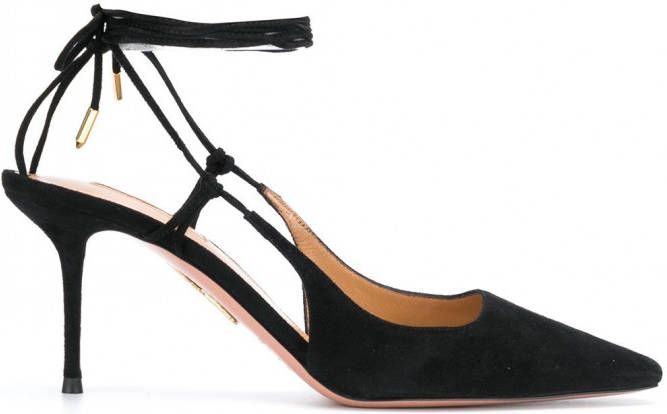 Aquazzura Gestrikte pumps Zwart