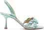 Aquazzura Glactic Flower 75 leren sandalen Blauw - Thumbnail 1