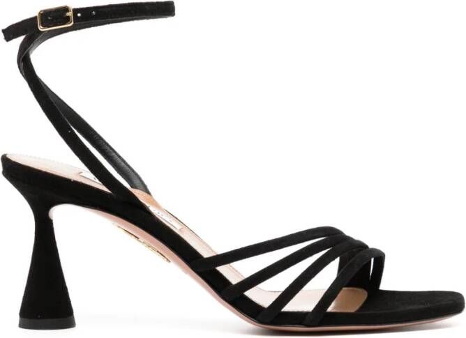 Aquazzura Latour 75mm suède sandalen Zwart