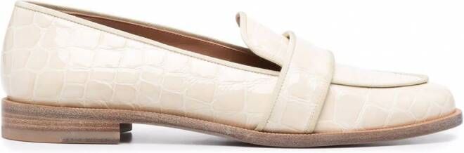 Aquazzura Loafers met krokodillenleer-effect Beige