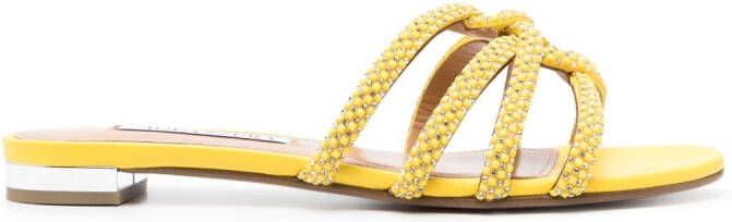 Aquazzura Moondust verfraaide sandalen Geel