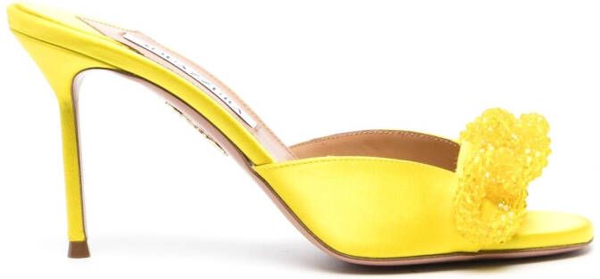 Aquazzura Muiltjes verfraaid met kristallen Geel