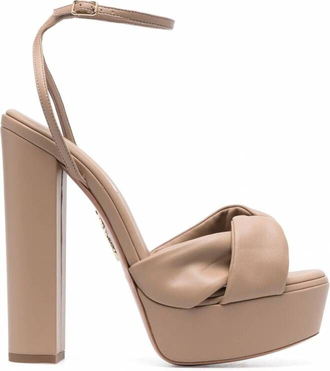 Aquazzura Olie sandalen met plateauzool Beige