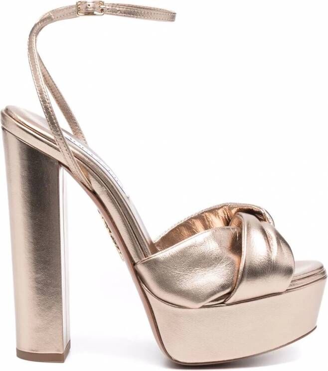 Aquazzura Olie sandalen met plateauzool Goud