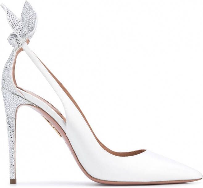 Aquazzura Pumps met strik Wit - Schoenen.nl