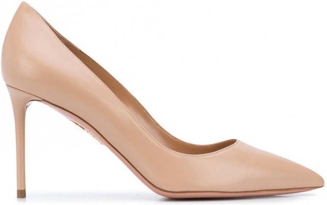 Aquazzura 80 mm Purist pumps met puntige neus Beige