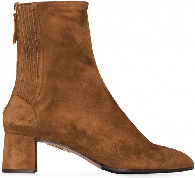 Aquazzura Saint Honoré suede enkellaarzen Bruin