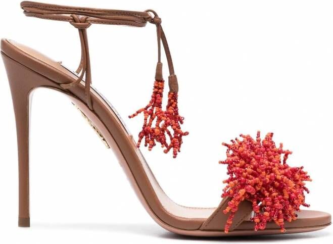 Aquazzura Sandalen met kralen Bruin