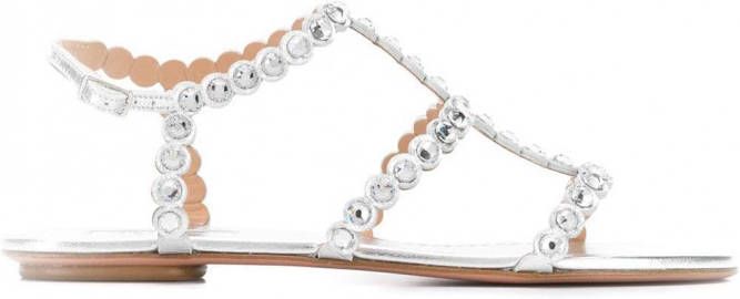 Aquazzura Sandalen met kristal Zilver