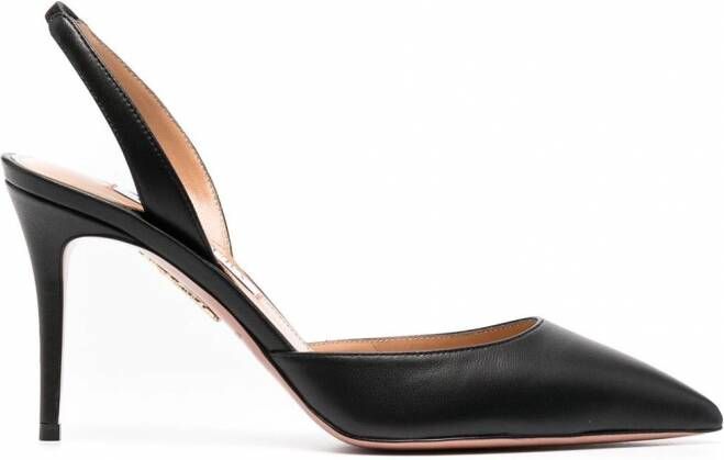 Aquazzura 90 mm slingback pumps met puntige neus Zwart
