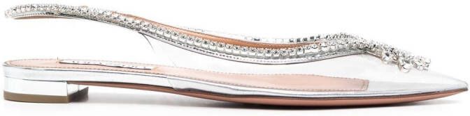 Aquazzura Seduction slingback ballerina's Zilver