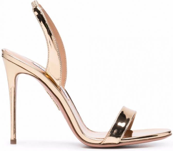 Aquazzura So Nude metallic sandalen Goud