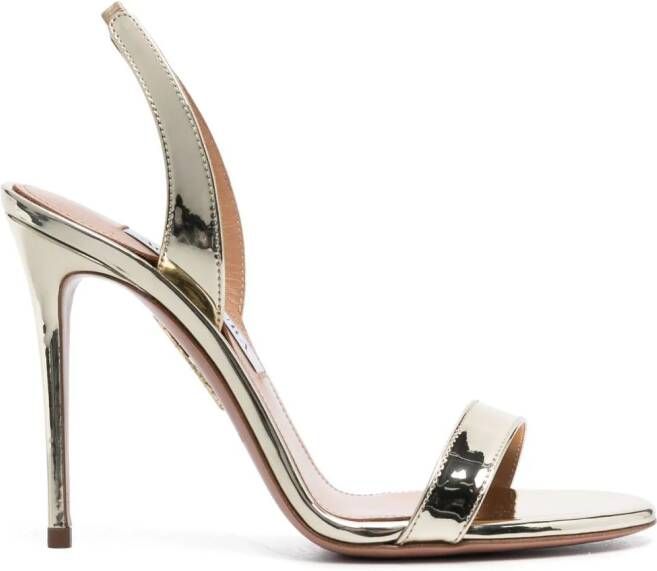 Aquazzura So Nude metallic slingback sandalen Goud