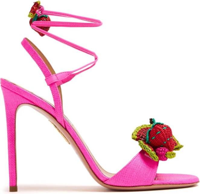 Aquazzura Strawberry Punch sandalen met T-bandje Roze